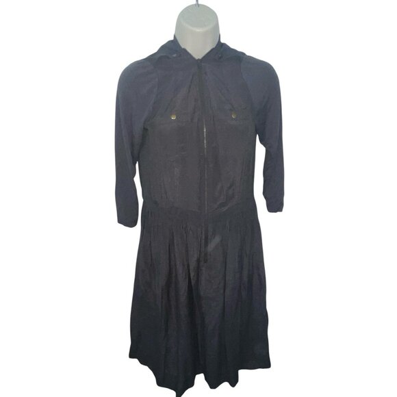 Parameter ANTHROPOLOGIE Womens 8 Green Long Sleeve Zip Front Gray D'Armee Dress - Picture 1 of 14
